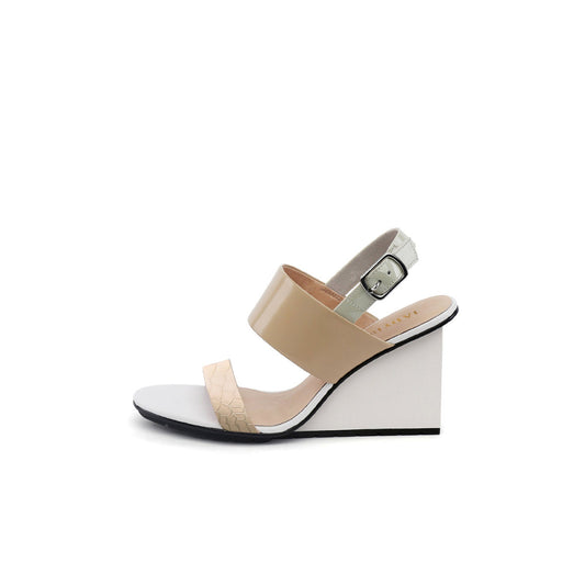 Solid Multi-Strap Slingback Wedge Sandals-0