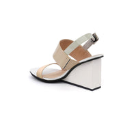 Solid Multi-Strap Slingback Wedge Sandals-3