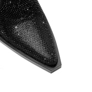 Sparkly Festive Rhinestone Pointed Toe Boots-4