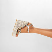 Sparkly Scallop Gem Encrusted Silver Wedges-2