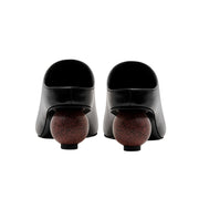 Sphere Heel Leather Pointed Mules-3