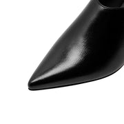 Sphere Heel Leather Pointed Mules-4