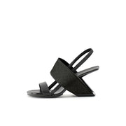 Square Toe Thick Strap Slip On Sandals-0