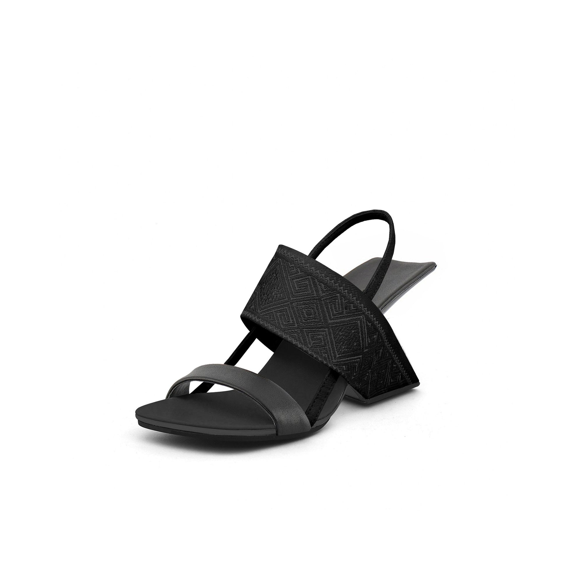 Square Toe Thick Strap Slip On Sandals-1