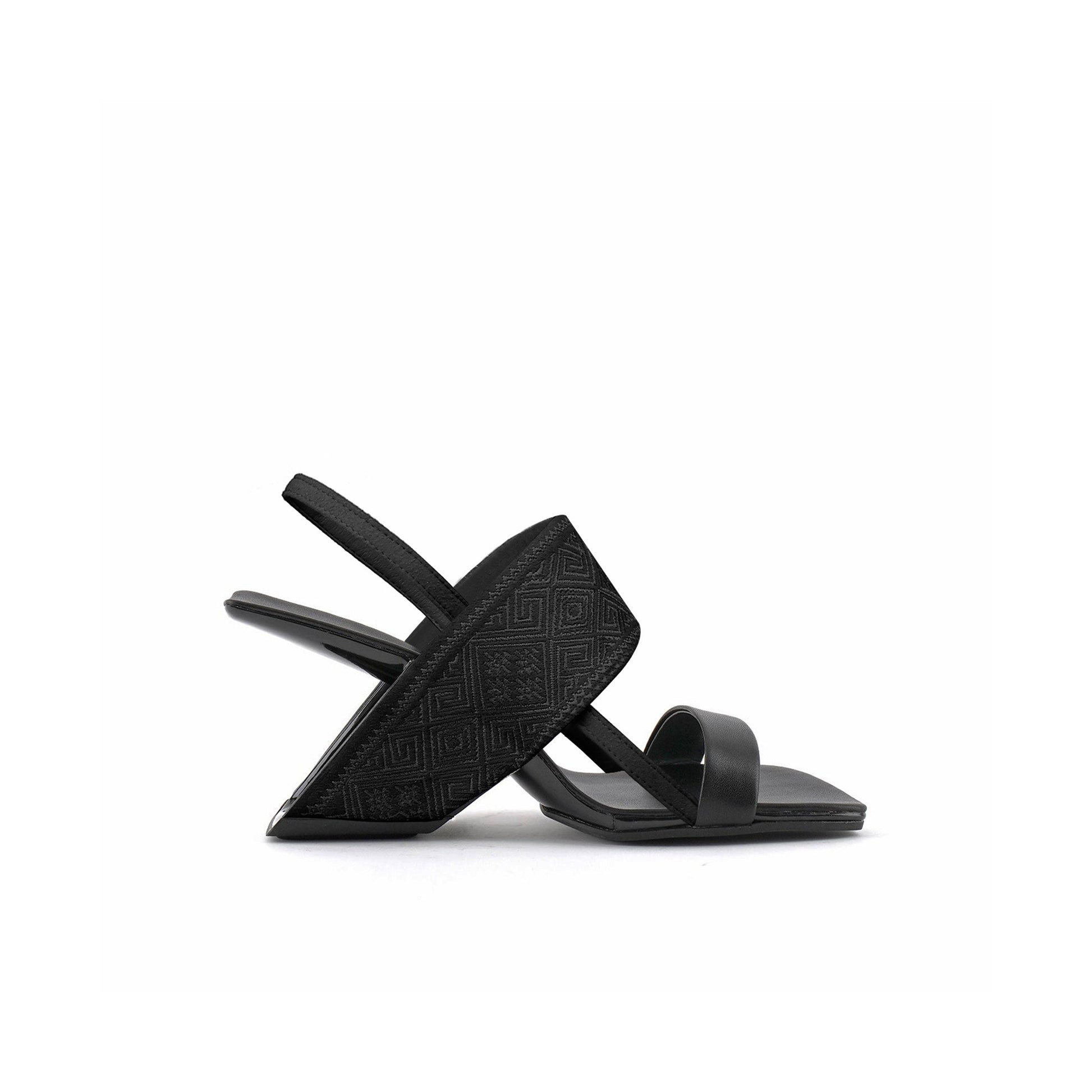 Square Toe Thick Strap Slip On Sandals-2