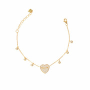 Sterling silver gold plated heart bracelet-0