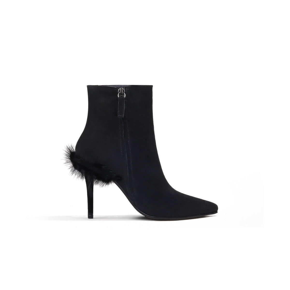 Stiletto Ankle Boots with Faux Fur Heel Accent-2