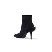 Stiletto Ankle Boots with Faux Fur Heel Accent-3