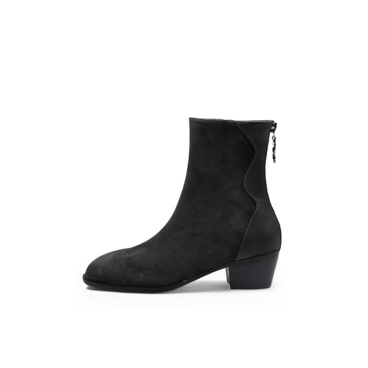 Stylish Suede Block Heel Boots-0