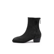 Stylish Suede Block Heel Boots-0