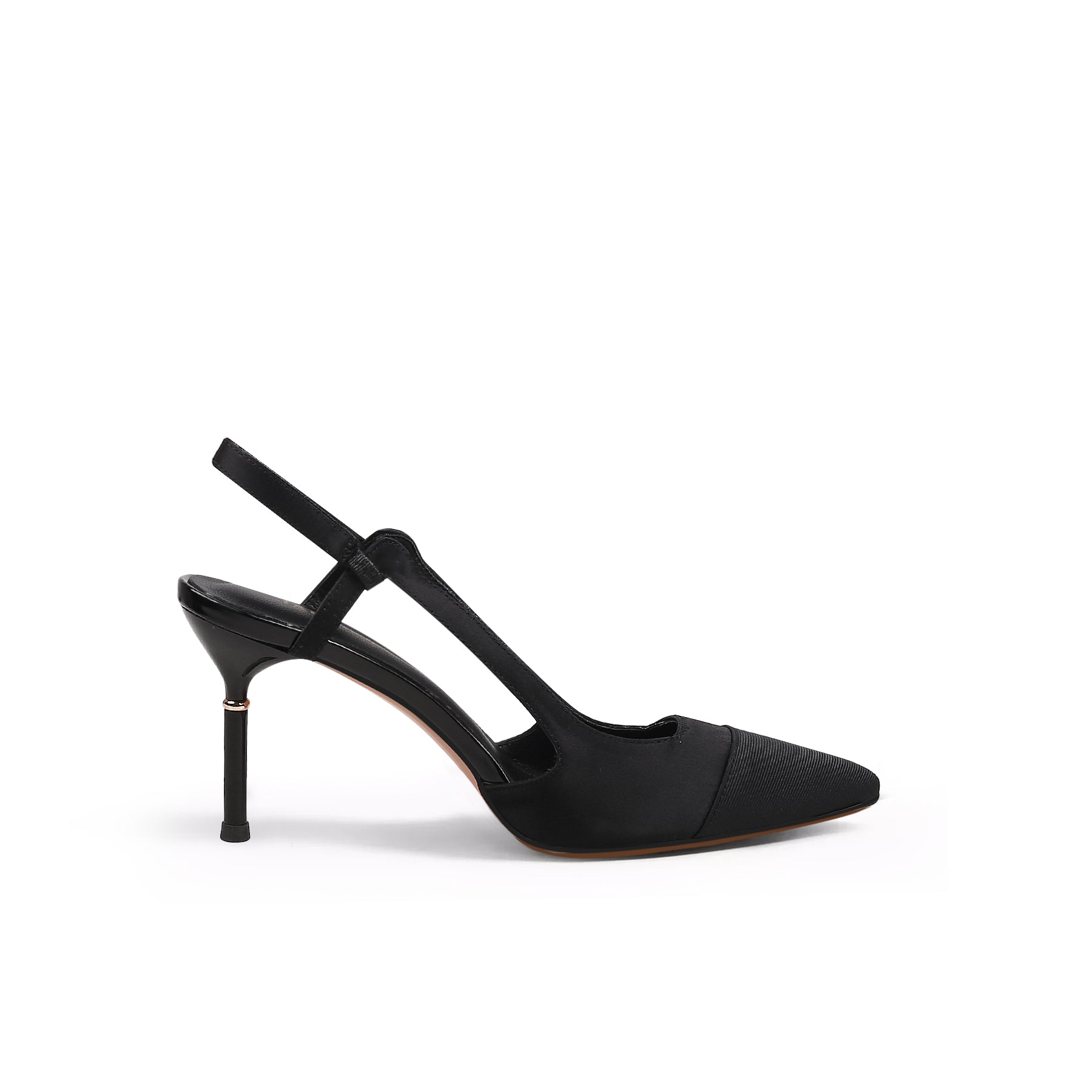 Suede Cap Classic Slingback Kitten Pumps-2