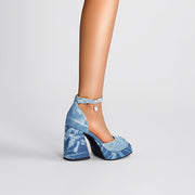 Summer Denim Open Toe Ankle Strap Sandals-2