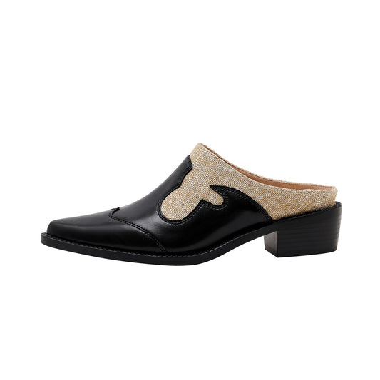 Summer Two Tone Chunky Country Mules-0