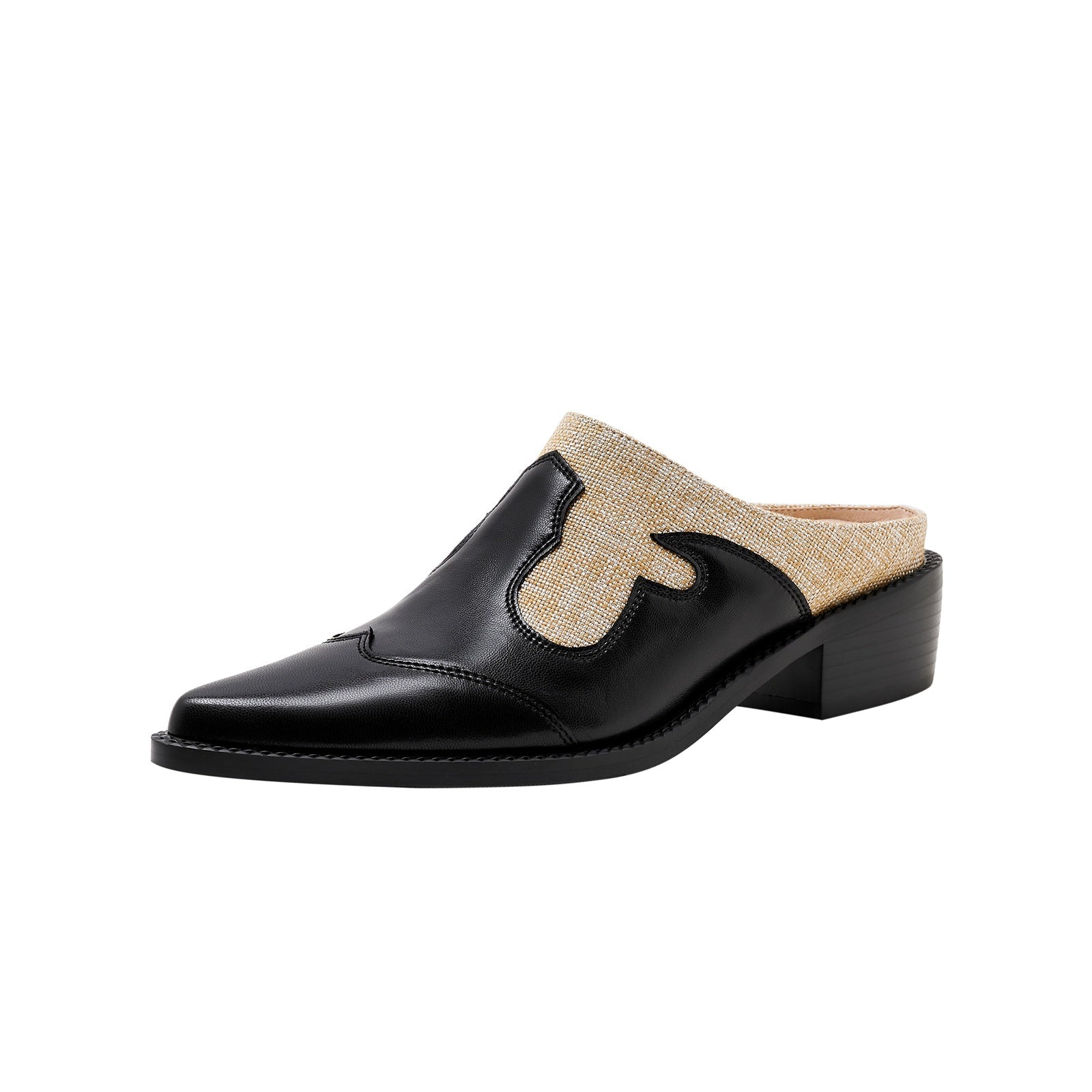 Summer Two Tone Chunky Country Mules-1
