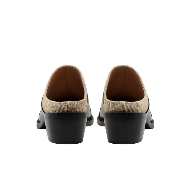 Summer Two Tone Chunky Country Mules-3