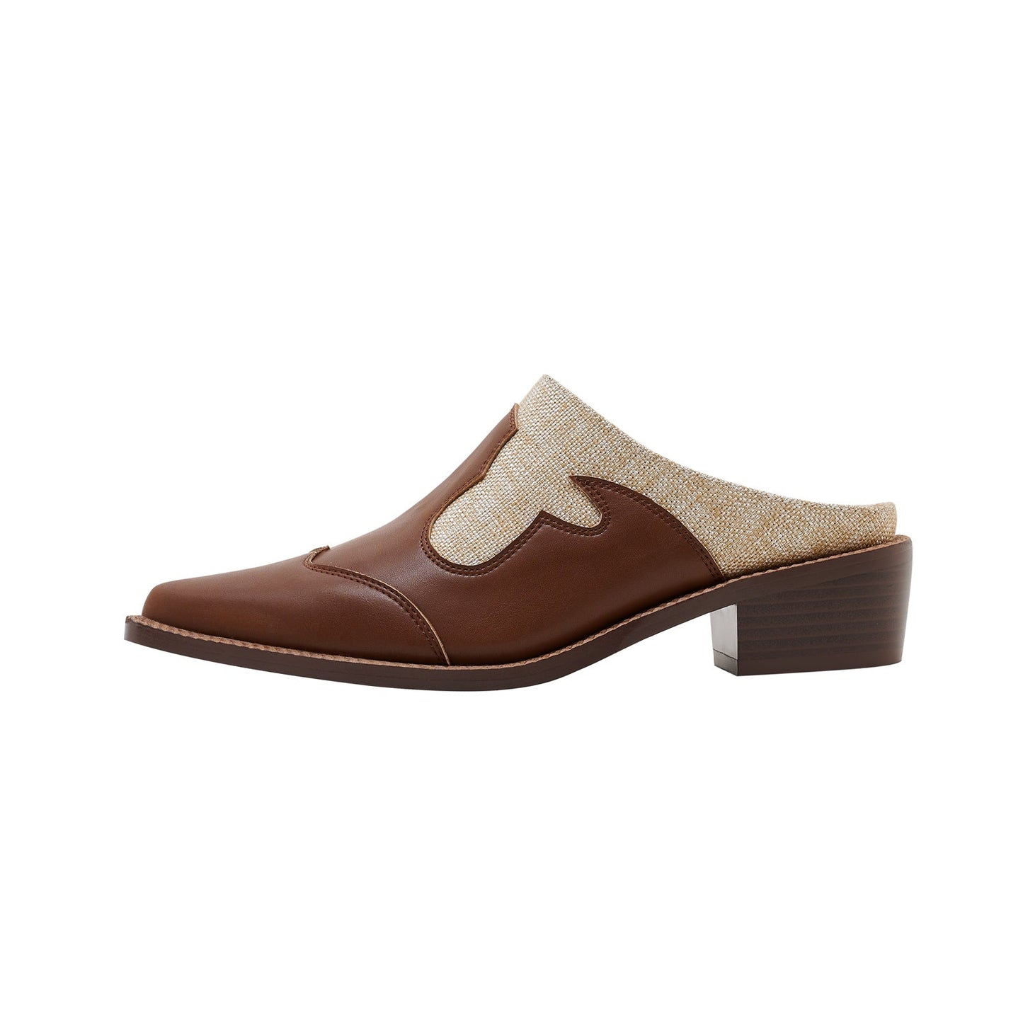 Summer Two Tone Chunky Country Mules-5