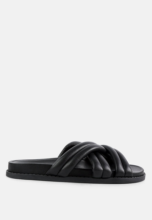 Tora Quilted Strap Slider Flats-0