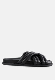 Tora Quilted Strap Slider Flats-0
