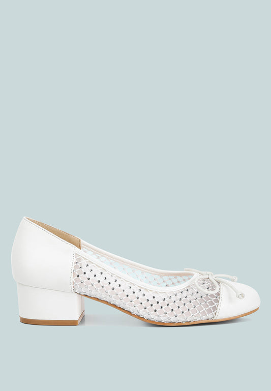 Tudum Rhinestone Detail Mesh Ballerinas-0