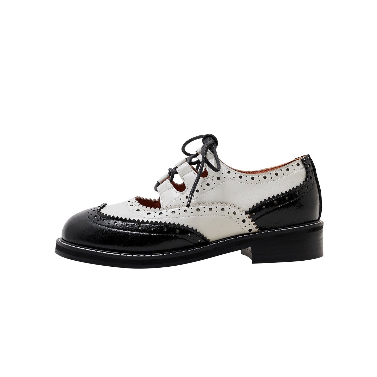Two Tone Oxford Lace Up Shoes-0