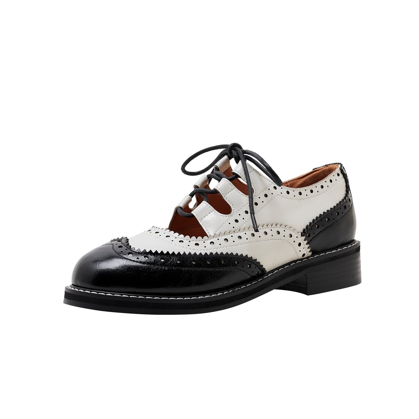 Two Tone Oxford Lace Up Shoes-1