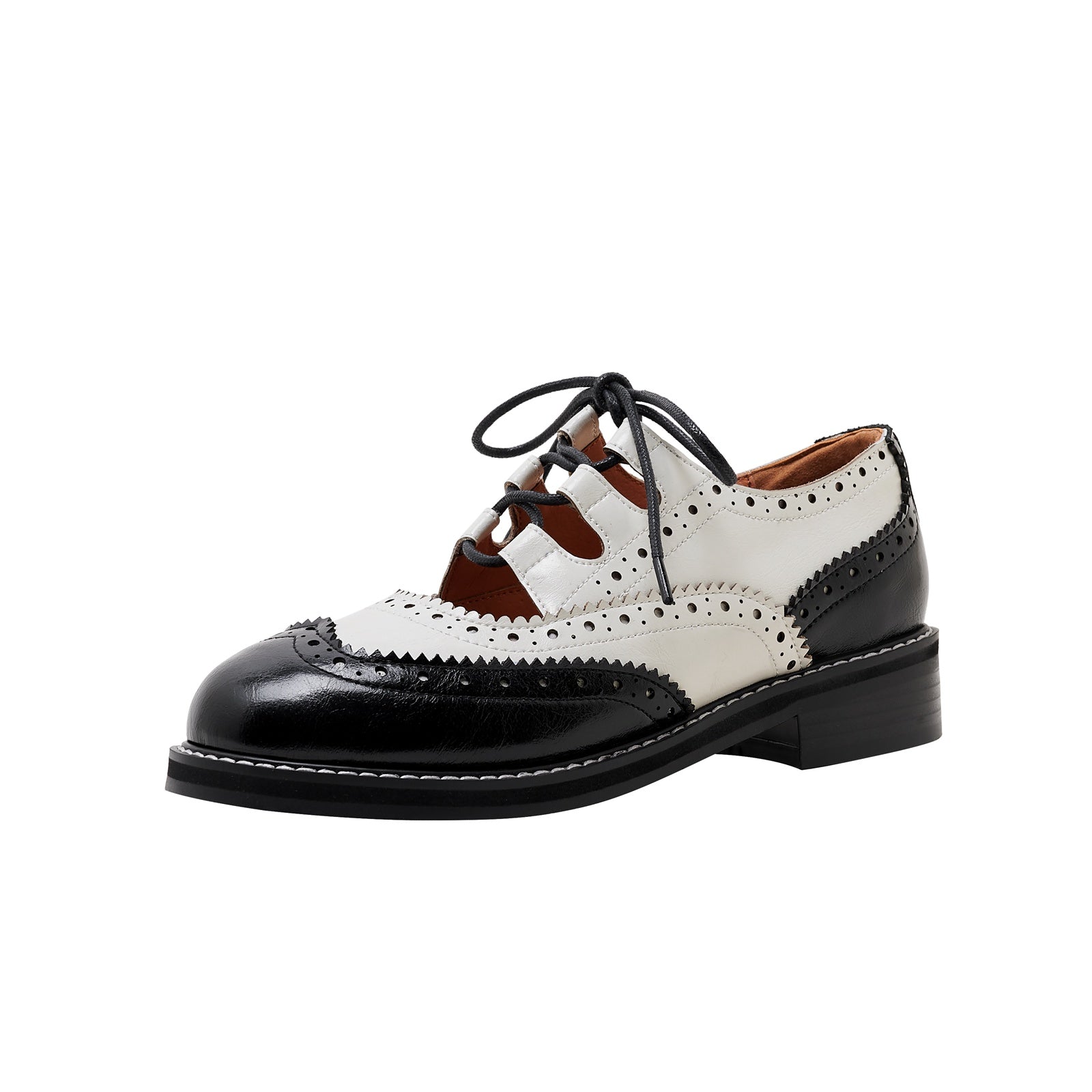 Two Tone Oxford Lace Up Shoes-1