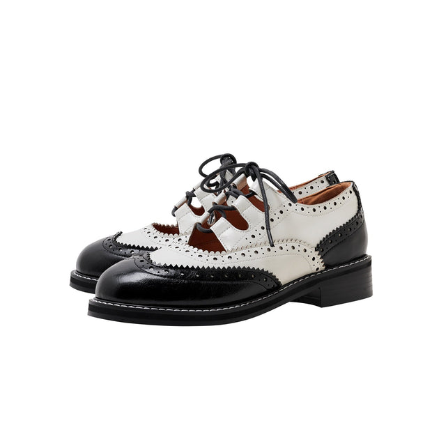 Two Tone Oxford Lace Up Shoes-2
