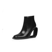 Venus Hollow Wedge Leather Boots-1