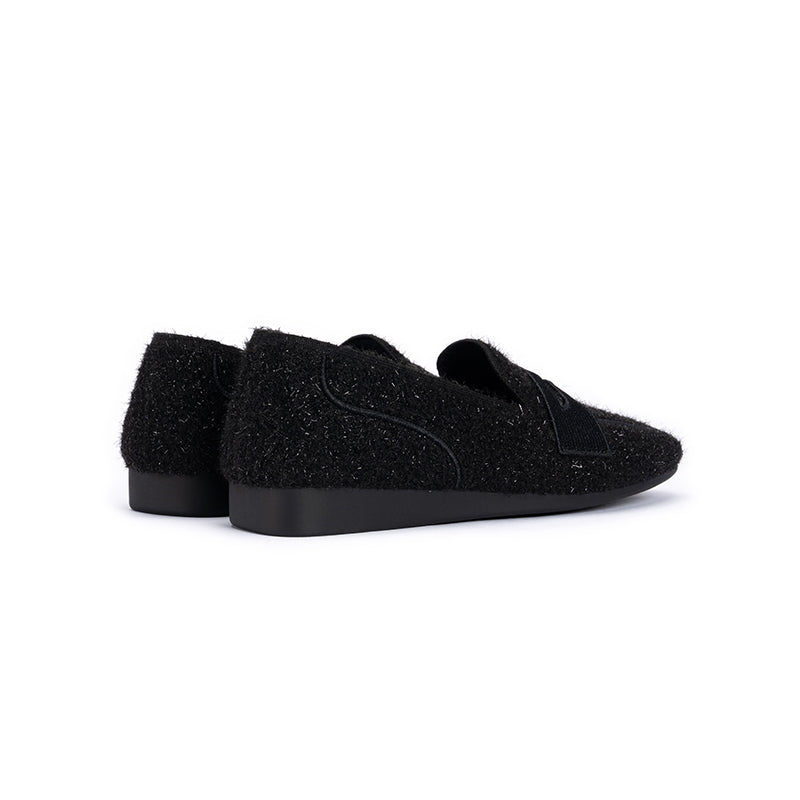 Versatile Soft Sole Slip On Tweed Loafers-4