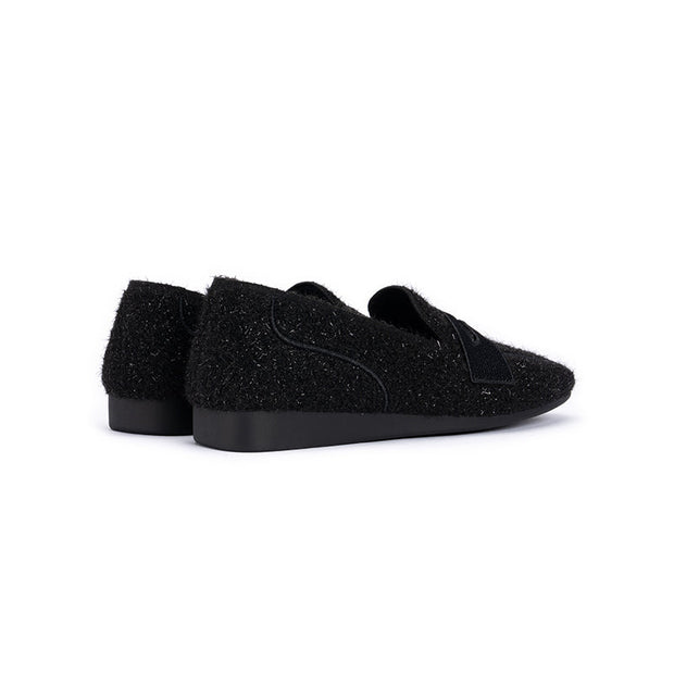 Versatile Soft Sole Slip On Tweed Loafers-4