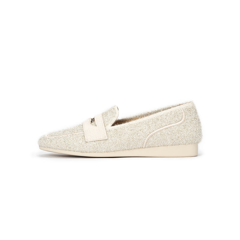 Versatile Soft Sole Slip On Tweed Loafers-5