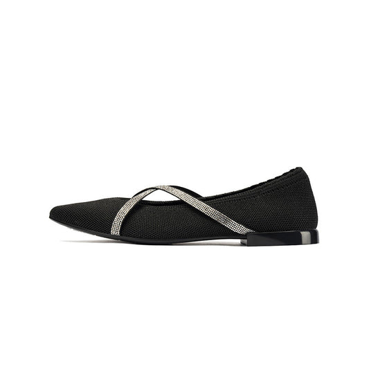 Voguish Pointed Toe Flats-0