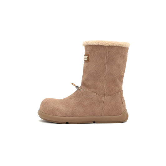Warm Fleece-Lined Flat Snow Boots-0