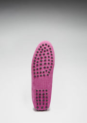 Women's Tasselled Driving Loafers, pink embossed suede-2