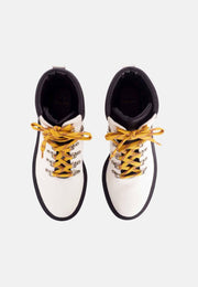 Women's White Combat Boot - Stylish 9cm Block Heel-2
