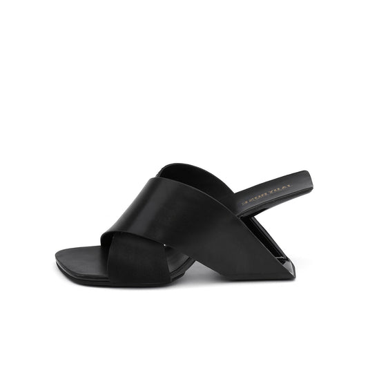 Woven Leather Modern Wedge Sandals-0