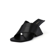 Woven Leather Modern Wedge Sandals-1